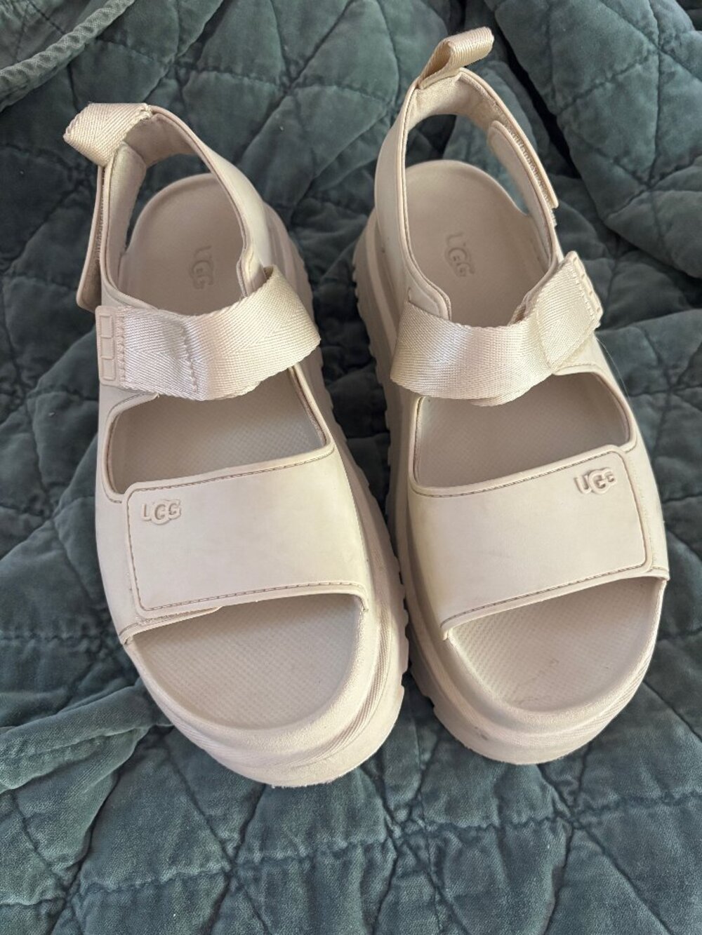 UGG Beige Platform Sandals